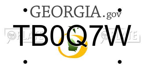 TB0Q7W Georgia License Plate