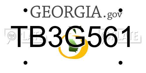 TB3G561 Georgia License Plate