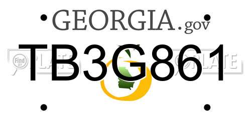 TB3G861 Georgia License Plate