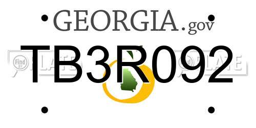 TB3R092 Georgia License Plate