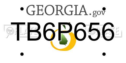 TB6P656 Georgia License Plate