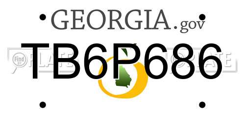 TB6P686 Georgia License Plate