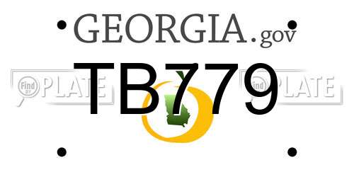 TB779 Georgia License Plate