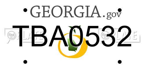TBA0532 Georgia License Plate