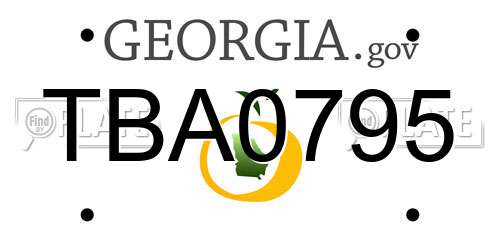 TBA0795 Georgia License Plate