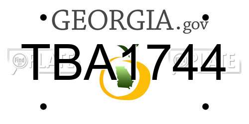 TBA1744 Georgia License Plate