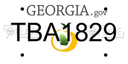 TBA1829 Georgia License Plate