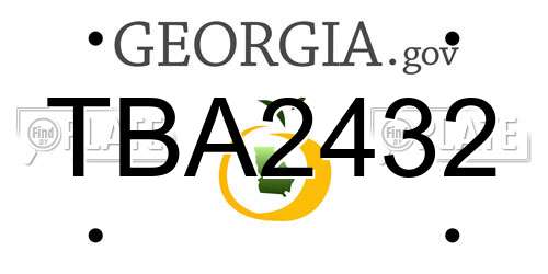 TBA2432 Georgia License Plate
