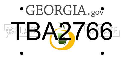 TBA2766 Georgia License Plate