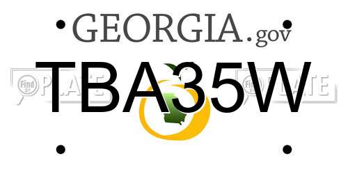 TBA35W Georgia License Plate