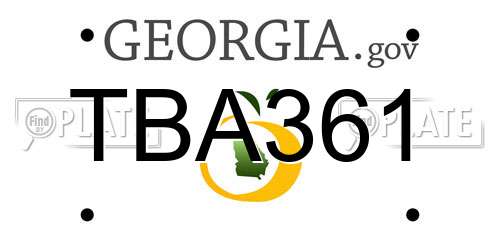 TBA361 Georgia License Plate