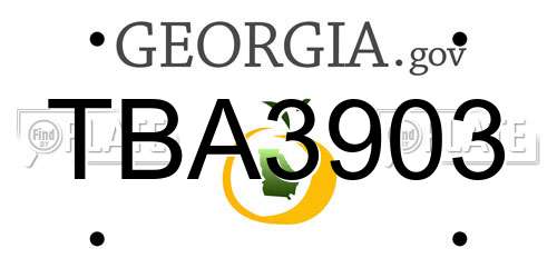 TBA3903 Georgia License Plate