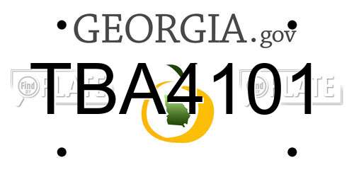 TBA4101 Georgia License Plate