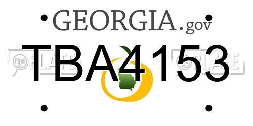 TBA4153 Georgia License Plate