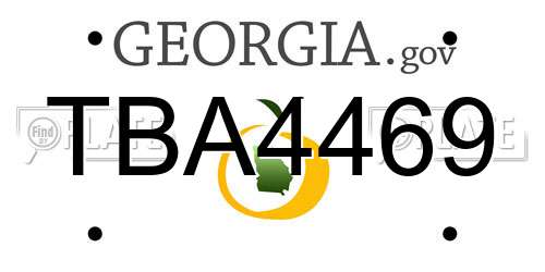 TBA4469 Georgia License Plate