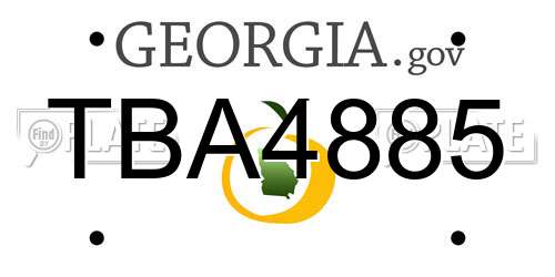 TBA4885 Georgia License Plate