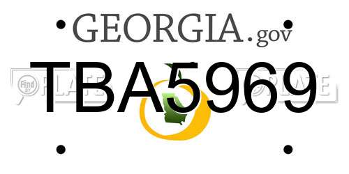TBA5969 Georgia License Plate