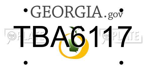 TBA6117 Georgia License Plate