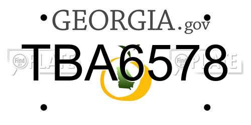 TBA6578 Georgia License Plate