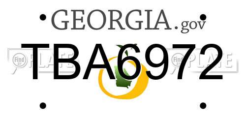 TBA6972 Georgia License Plate