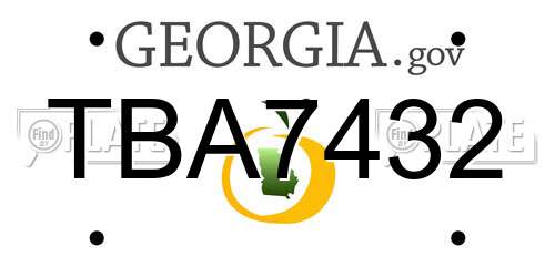 TBA7432 Georgia License Plate
