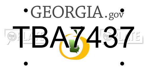TBA7437 Georgia License Plate