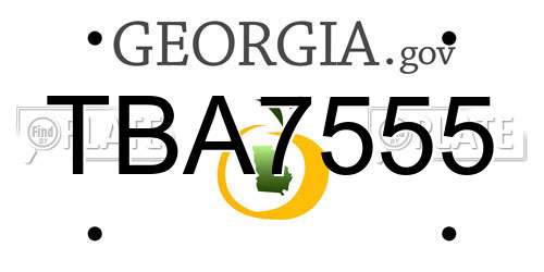 TBA7555 Georgia License Plate