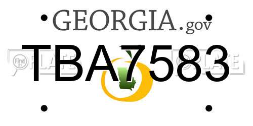 TBA7583 Georgia License Plate
