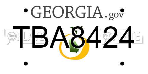 TBA8424 Georgia License Plate