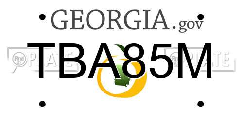 TBA85M Georgia License Plate