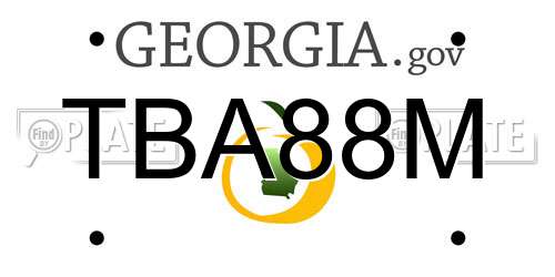 TBA88M Georgia License Plate