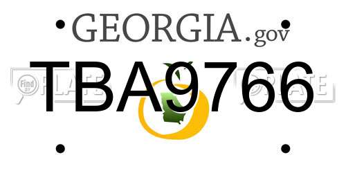 TBA9766 Georgia License Plate