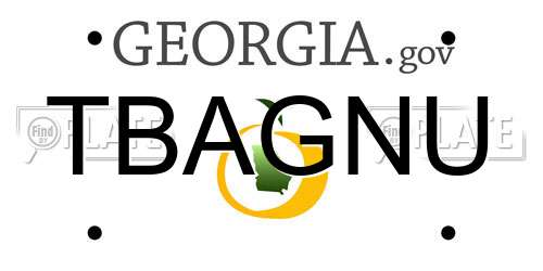 TBAGNU Georgia License Plate
