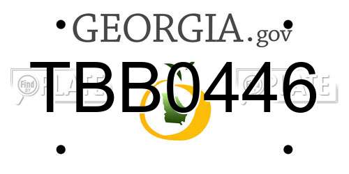 TBB0446 Georgia License Plate