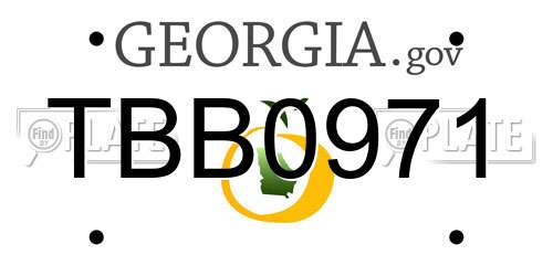 TBB0971 Georgia License Plate