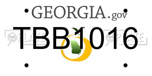 TBB1016 Georgia License Plate