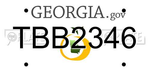 TBB2346 Georgia License Plate