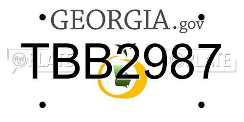 TBB2987 Georgia License Plate