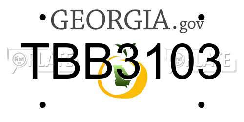 TBB3103 Georgia License Plate
