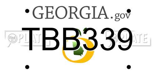 TBB339 Georgia License Plate