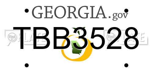 TBB3528 Georgia License Plate