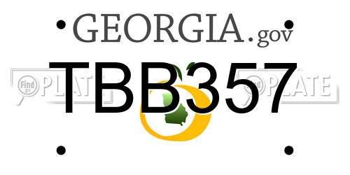 TBB357 Georgia License Plate