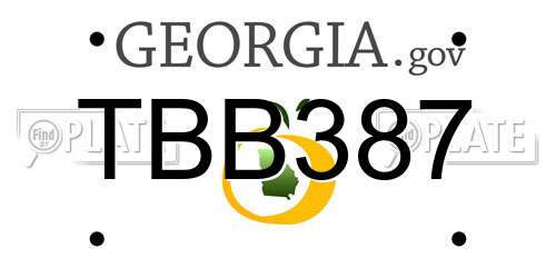 TBB387 Georgia License Plate