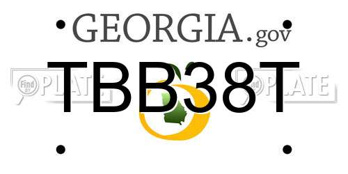TBB38T Georgia License Plate