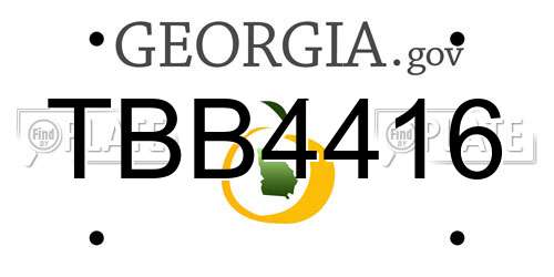 TBB4416 Georgia License Plate