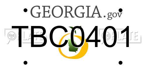 TBC0401 Georgia License Plate