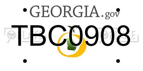 TBC0908 Georgia License Plate