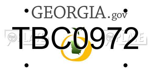 TBC0972 Georgia License Plate