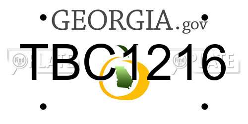 TBC1216 Georgia License Plate