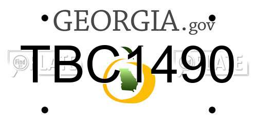 TBC1490 Georgia License Plate
